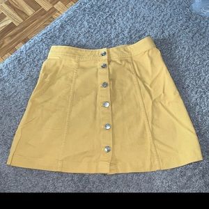 Pale yellow button up skirt